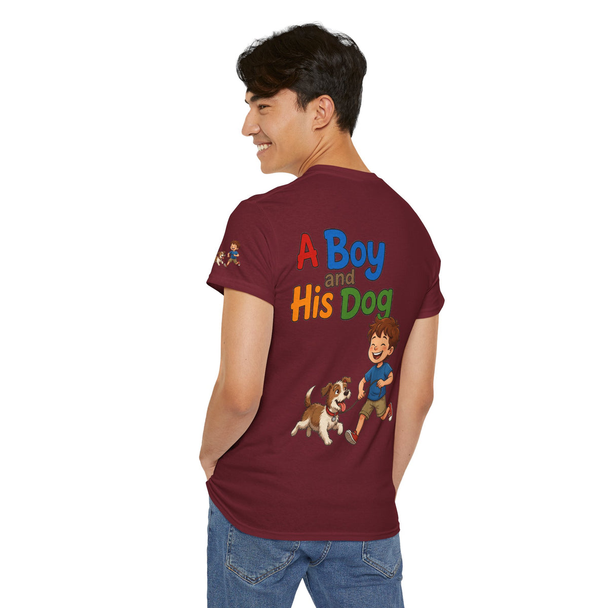 Color: Garnet | A Boy And His Dog Premium Graphic Tee