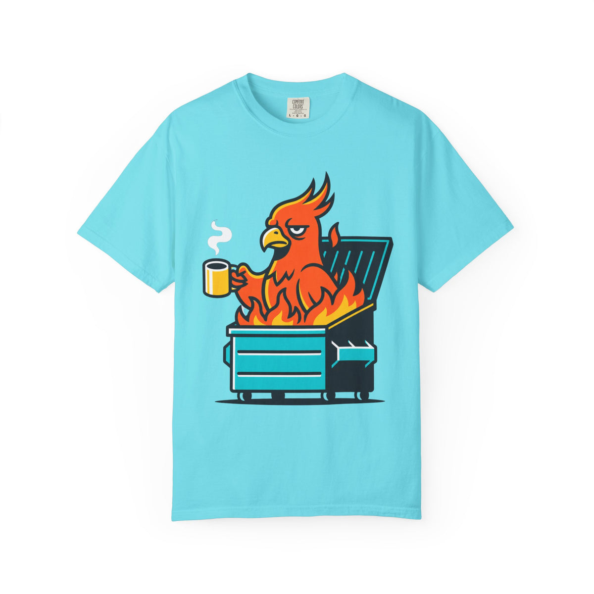 Color: Lagoon Blue | Dumpster Fire Unisex Garment-Dyed Tee