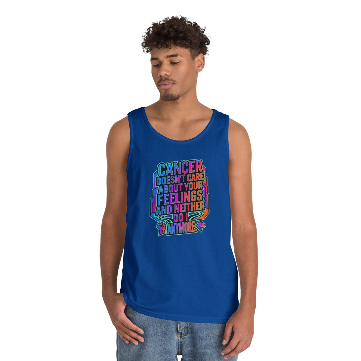 Color: Royal | Cancer Doesn't Care About Your Feelings Tank Top