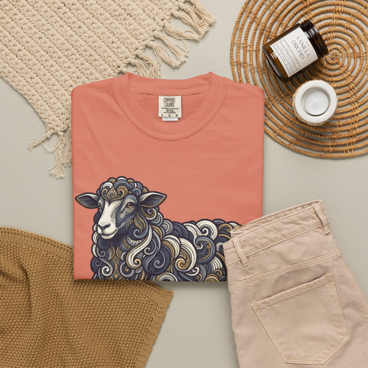 Barnyard Sheep Unisex Garment-Dyed Tee