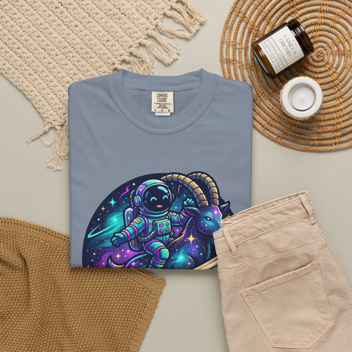 "Space Explorer Capricorn" Unisex Garment-Dyed Tee