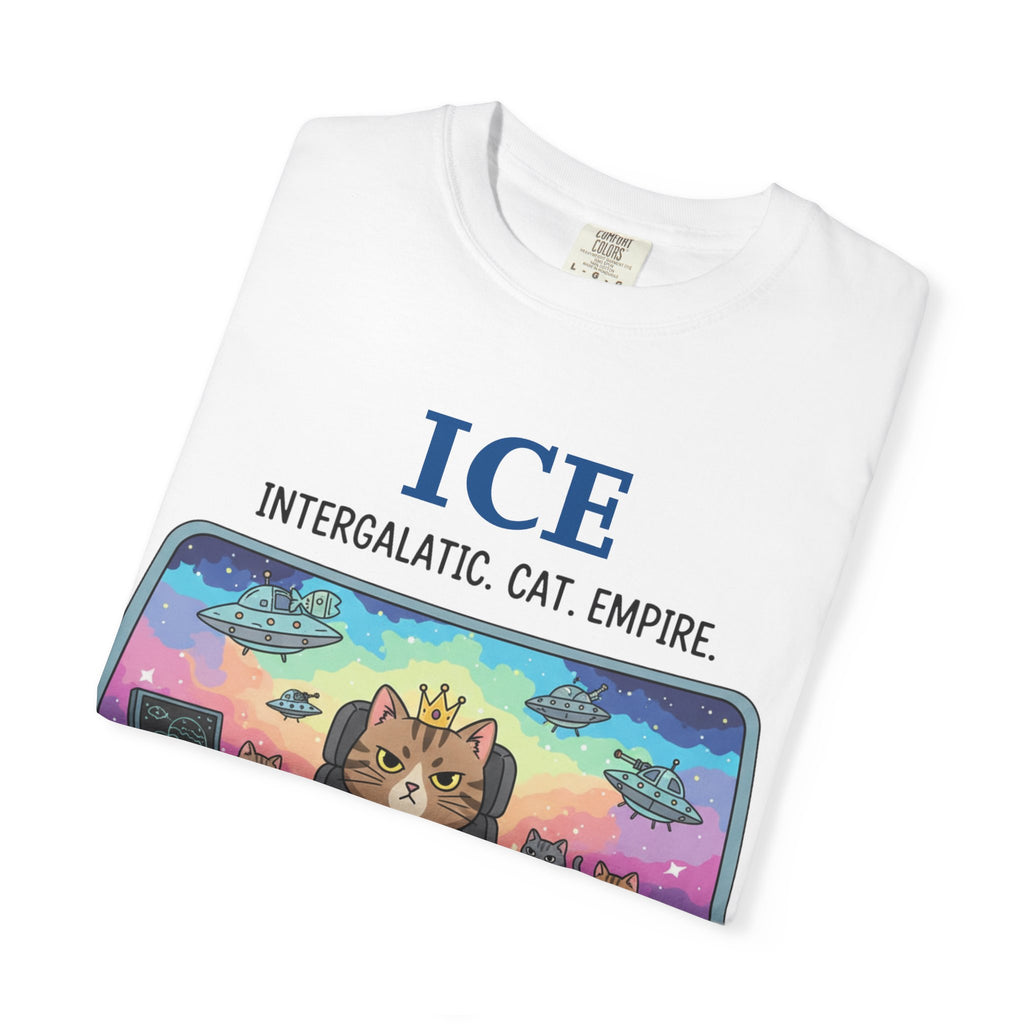 "ICE (Intergalactic Cat Empire)" Unisex Garment-Dyed T-shirt