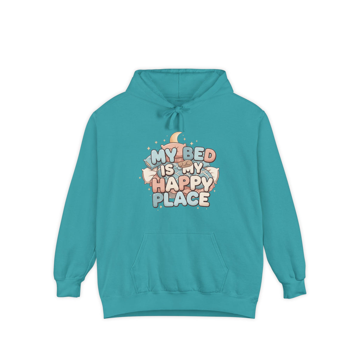 Color: Seafoam | Bed > People: A Love Story | Garment-Dyed Hoodie — AttitudeShirts