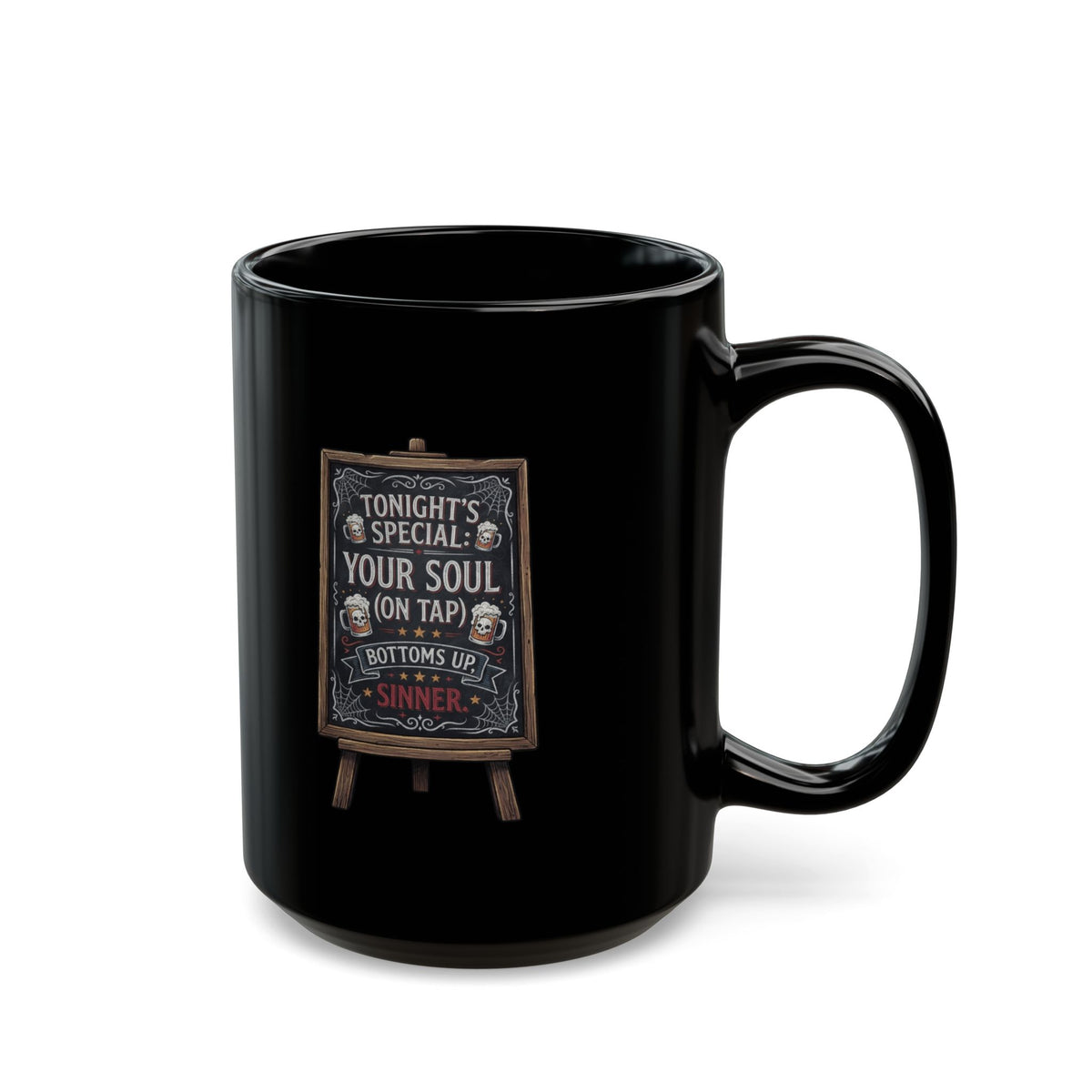 "Soul On Tap" Black Ceramic Mug