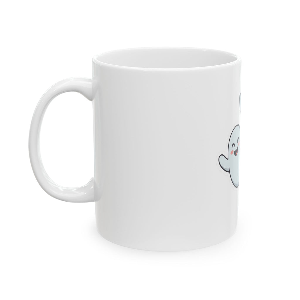 "Ghosts" White Ceramic Mug