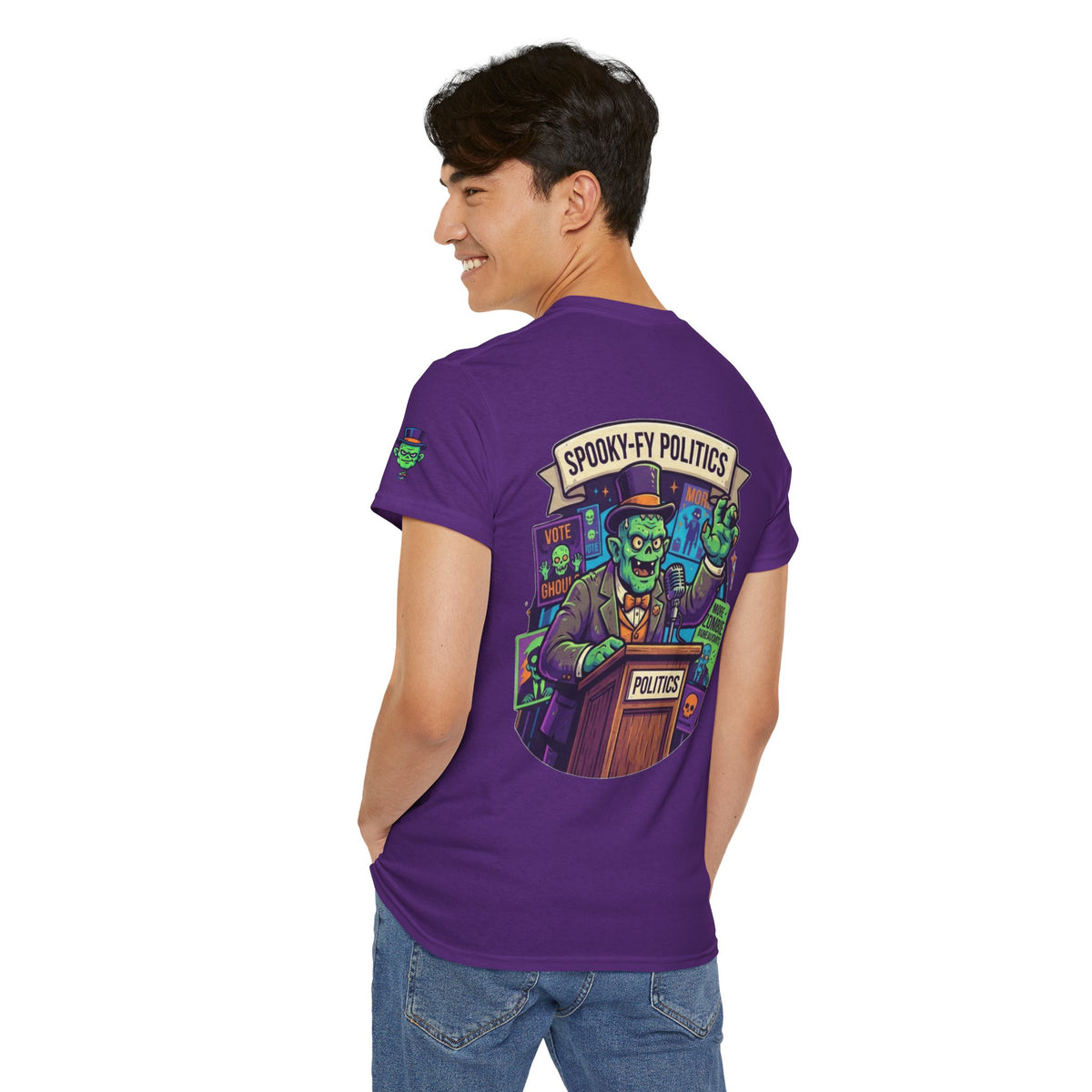 Color: Purple | Spooky-Fy Politics Premium Graphic Tee