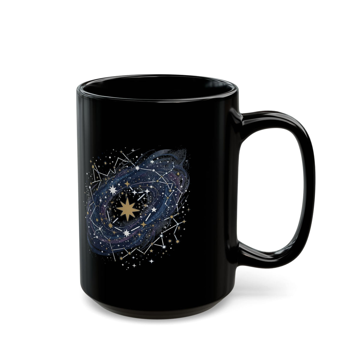 "Constellation Map (Dark Sky)" Black Ceramic Mug