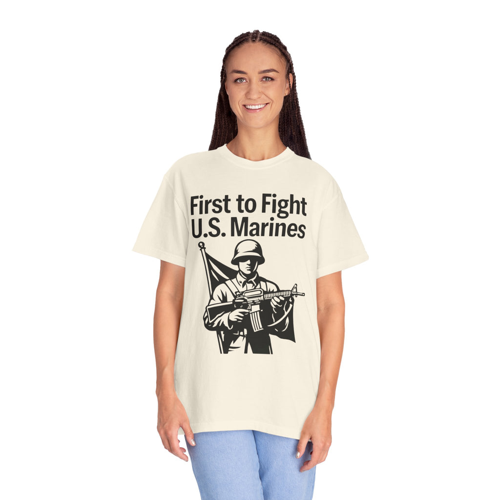 "First to Fight" Unisex Garment-Dyed T-shirt