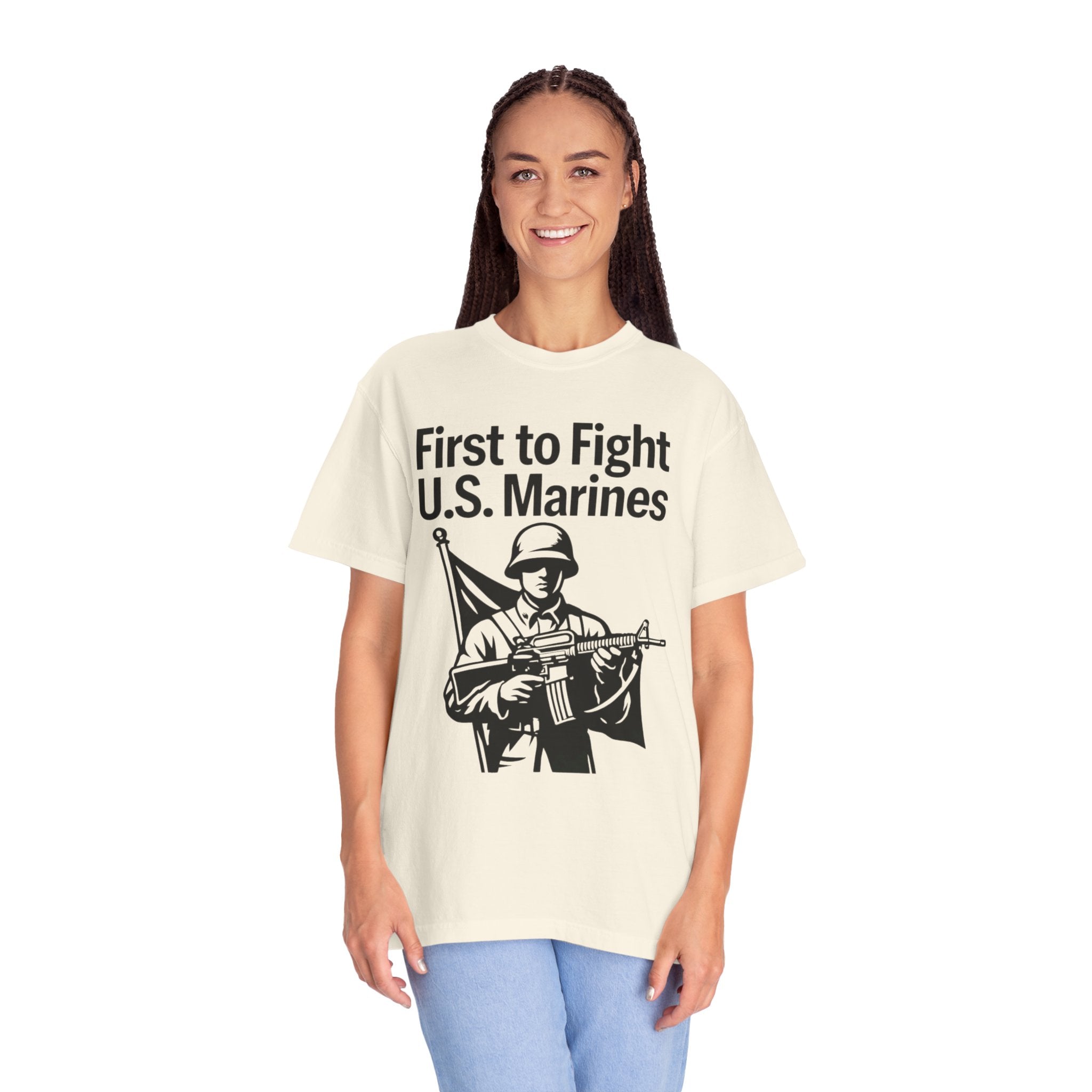 "First to Fight" Unisex Garment-Dyed T-shirt