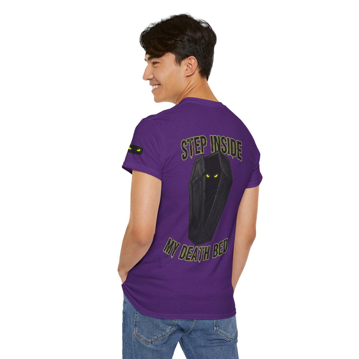 Color: Purple | Step Inside My Death Bed Premium Graphic Tee