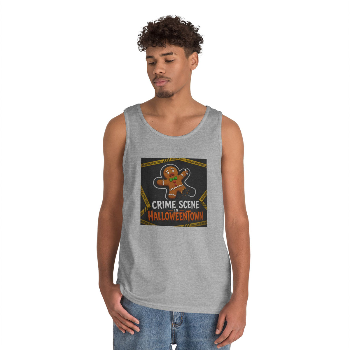 Color: Sport Grey | Crime Scene in Halloweentown Tank Top