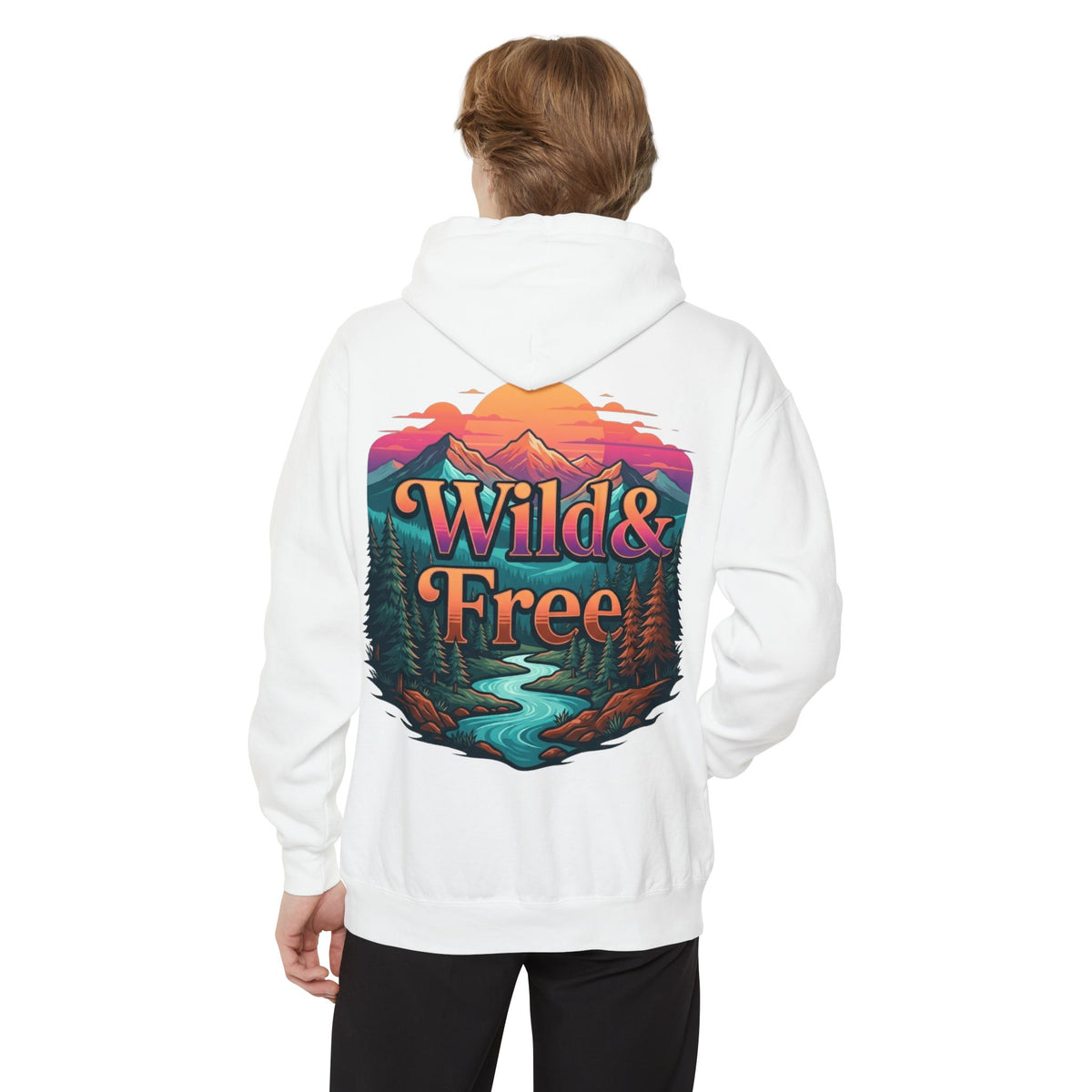 Color: White | Wild & Free Garment-Dyed Hoodie