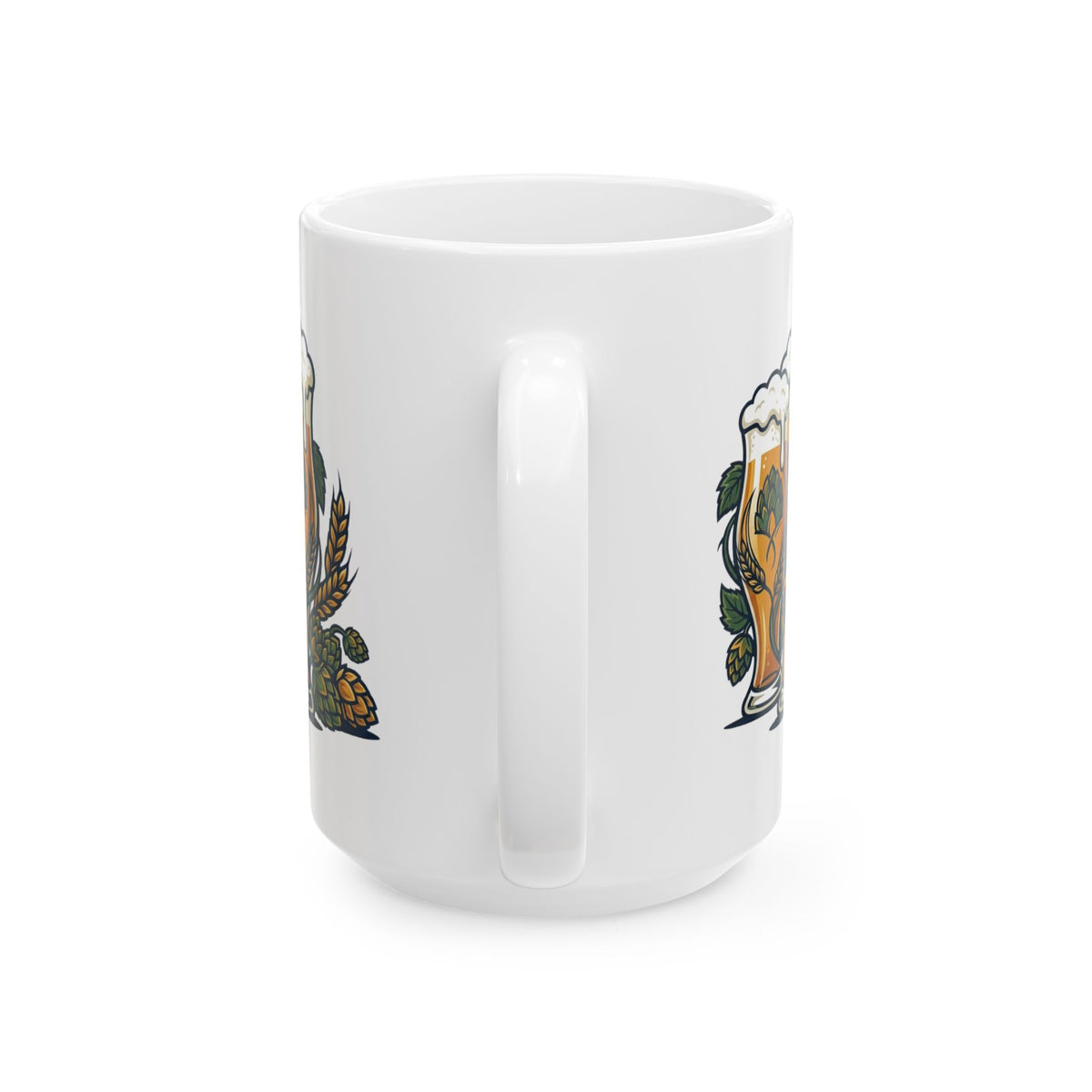 "Beer" White Ceramic Mug