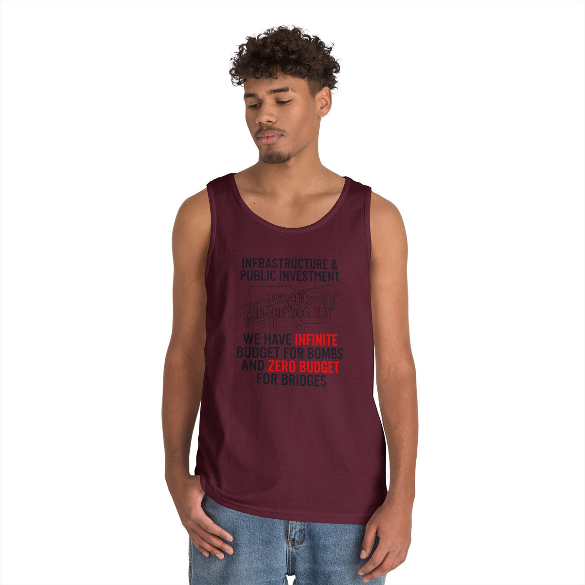 Color: Maroon | Protest Series - Fix The Roads Tank Top