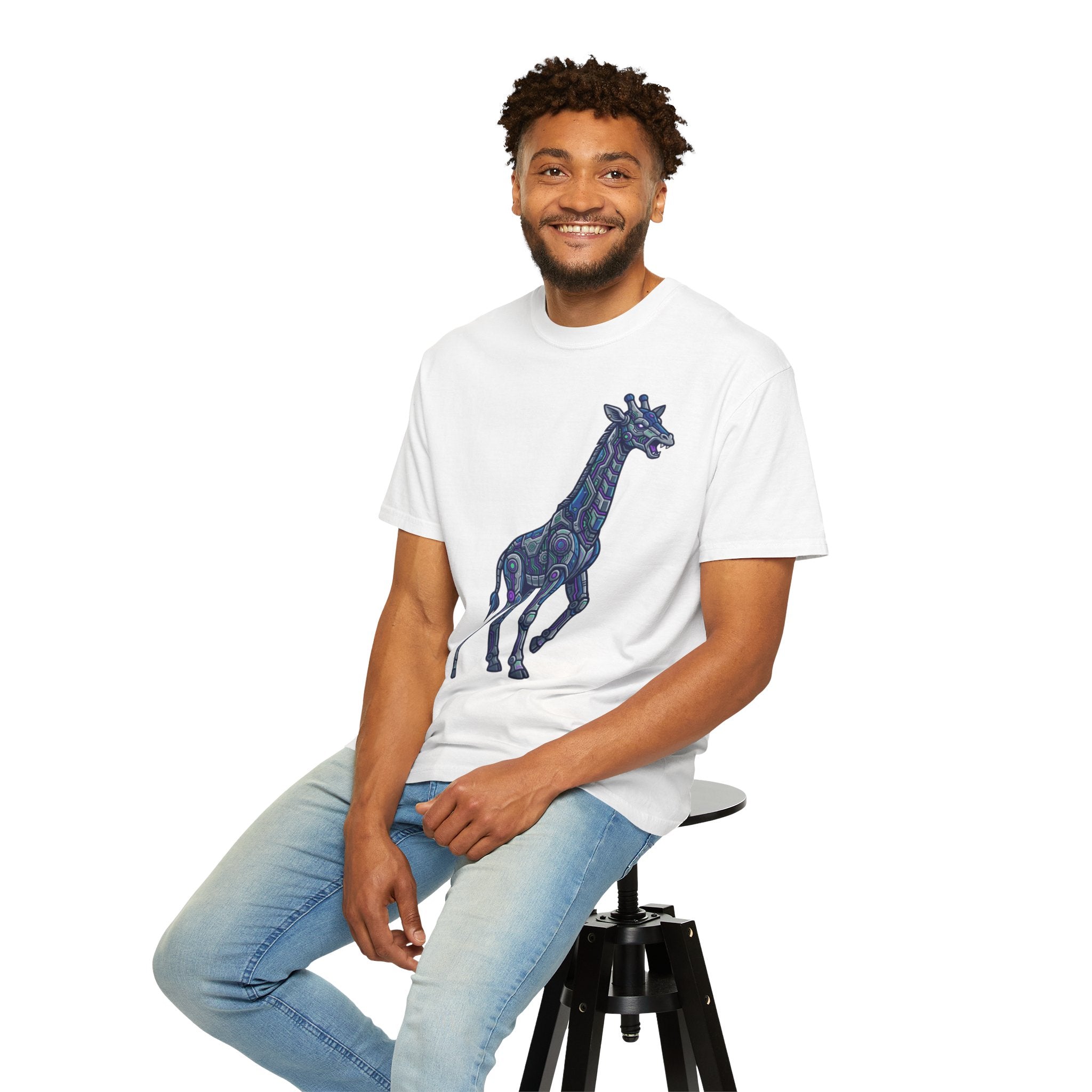 "Cyber Giraffe" Unisex Garment-Dyed Tee