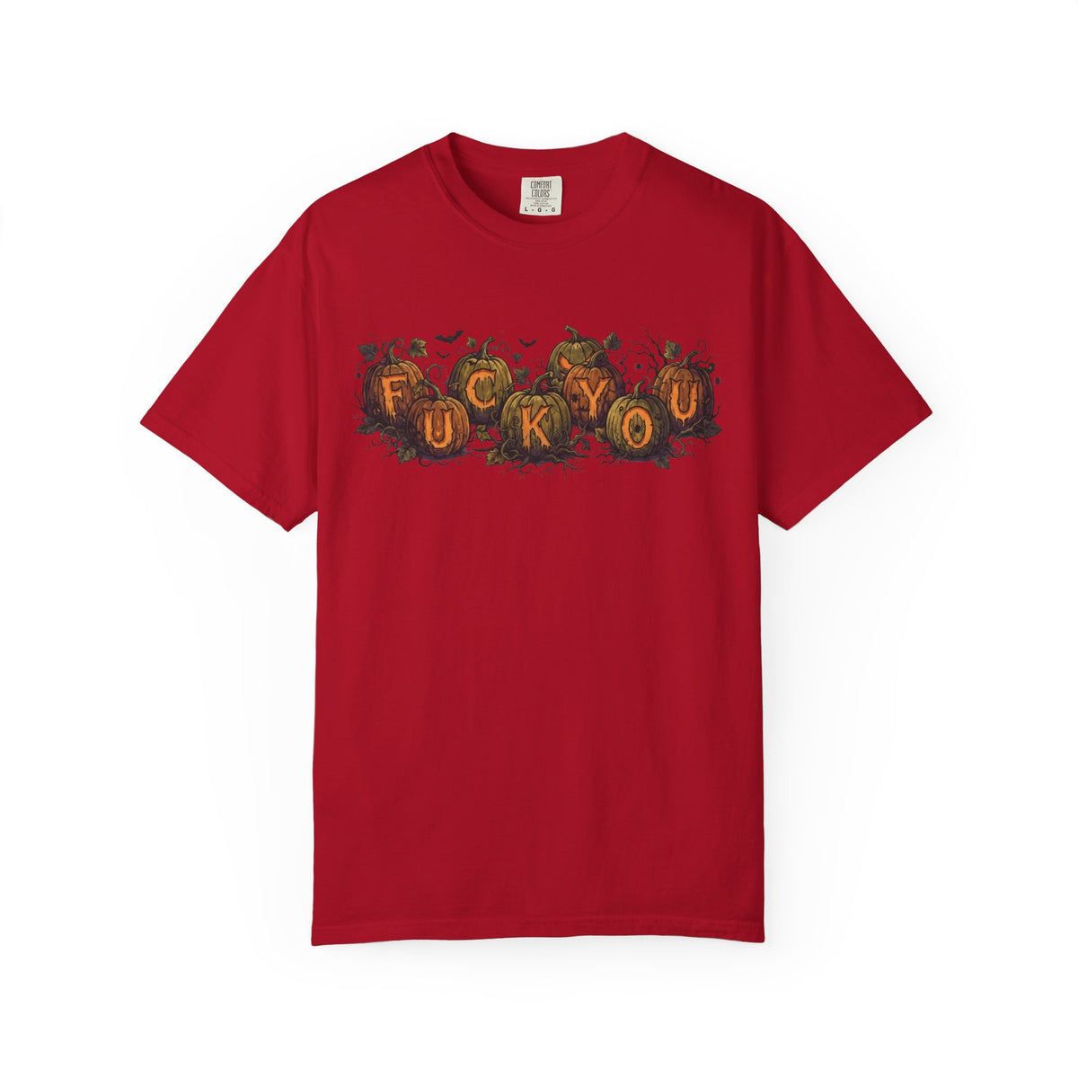 Color: Red | Pumpkin FU Unisex Garment-Dyed Tee