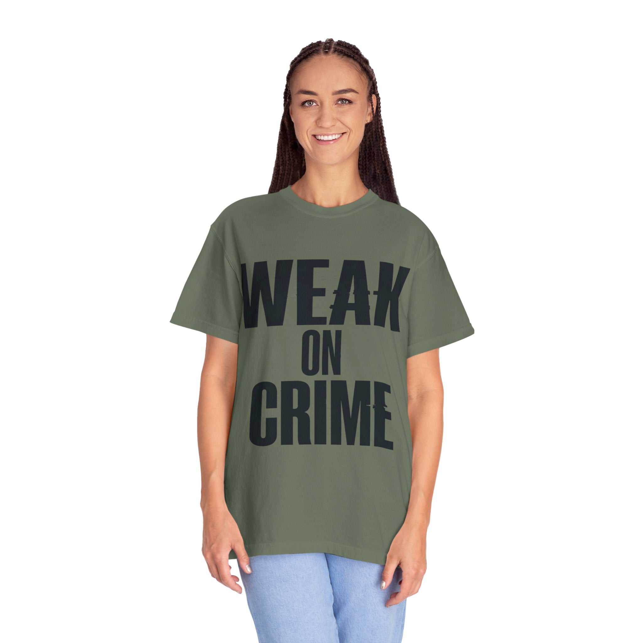 "Weak On Crime" Unisex Garment-Dyed Tee