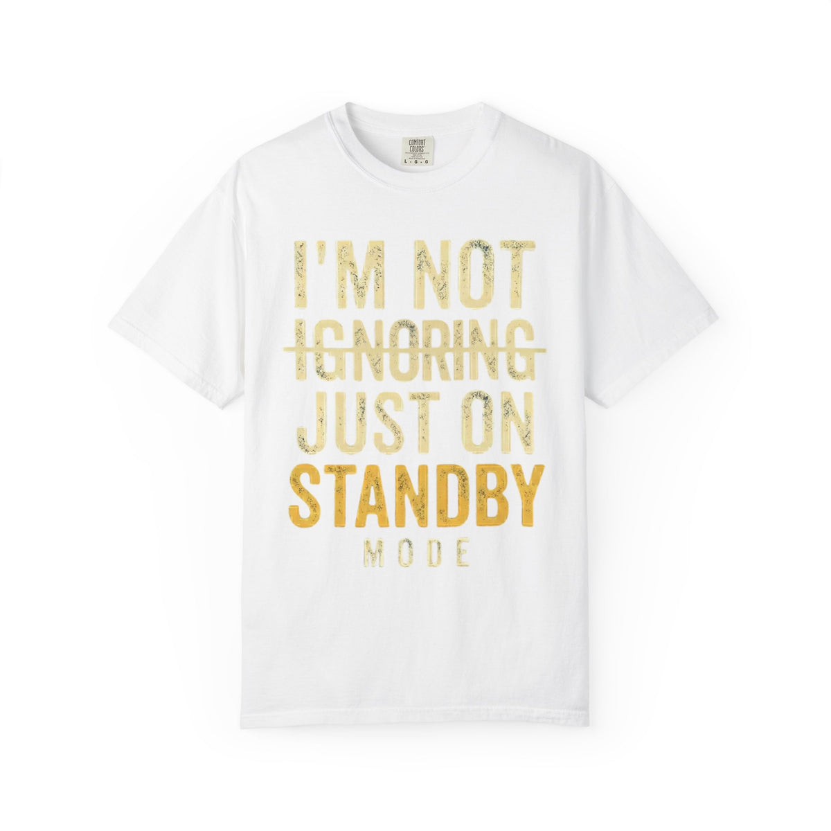 Color: White | Standby Mode Unisex Garment-Dyed Tee