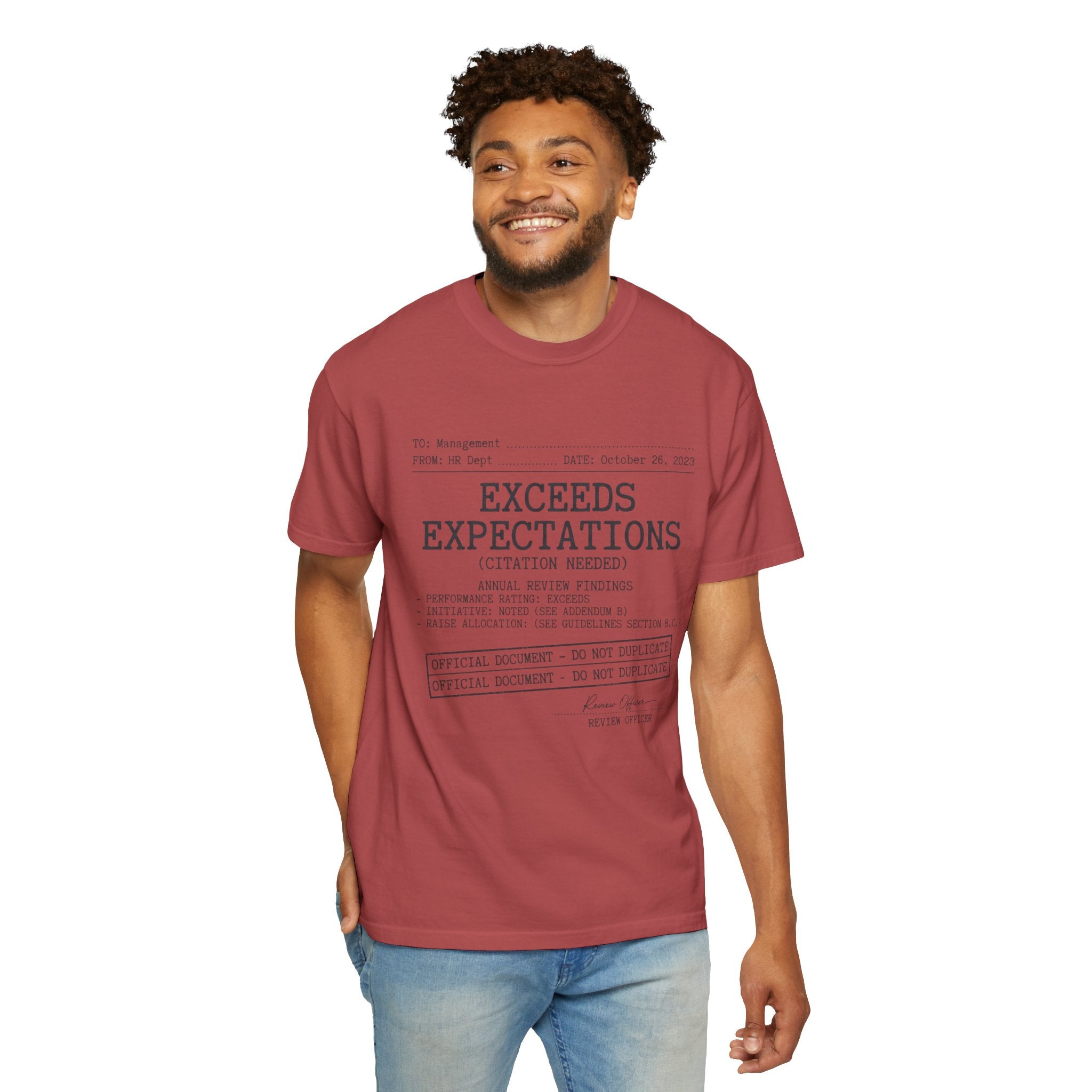 "Exceeds Expectations" Unisex Garment-Dyed Tee
