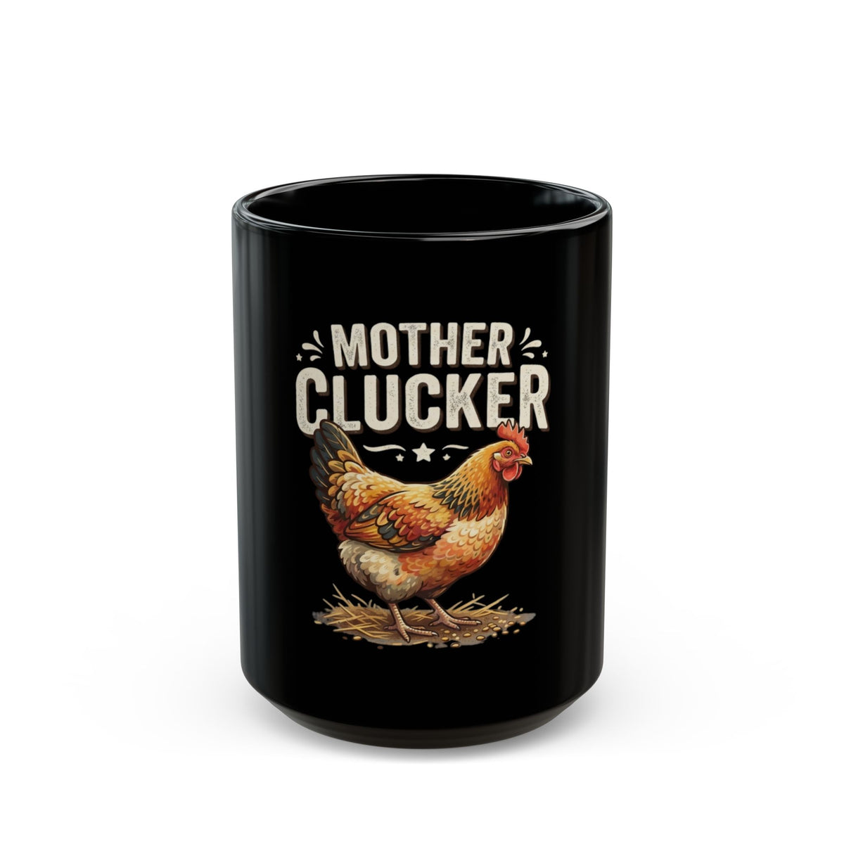 "Mother Clucker" Black Ceramic Mug