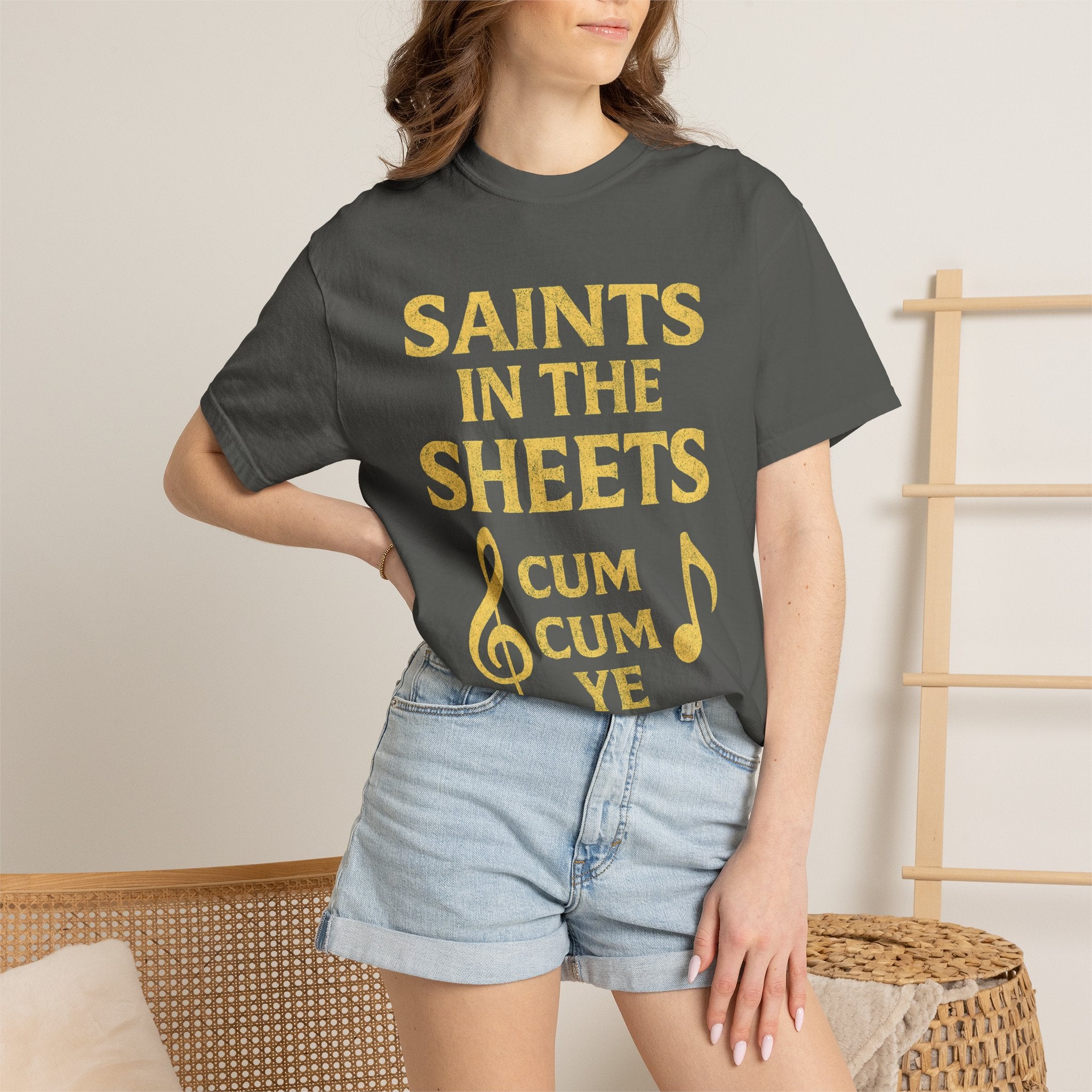 "Saints in the Sheets T-Shirt" Unisex Garment-Dyed T-shirt