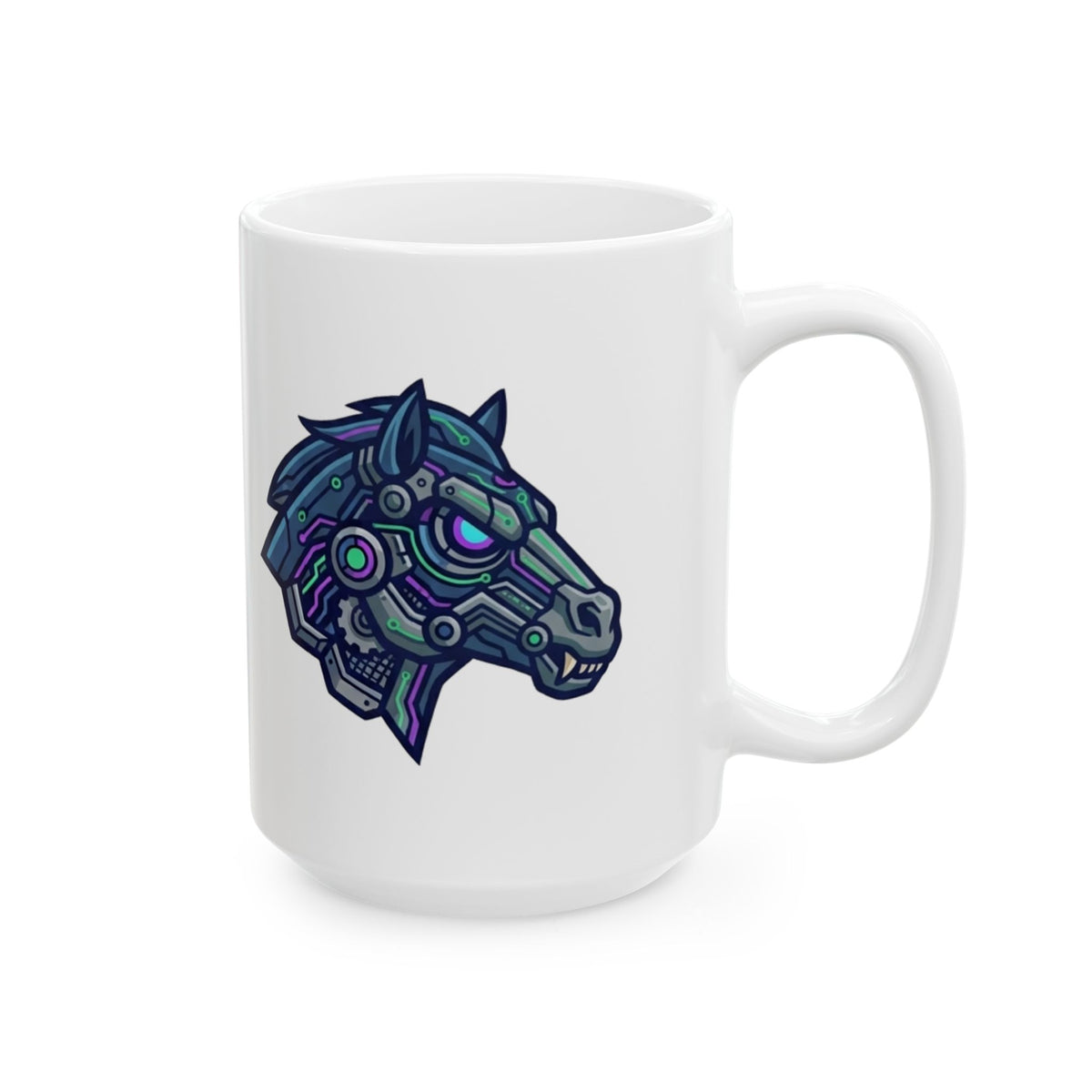 "Cyber Mustang" White Ceramic Mug — Graphic