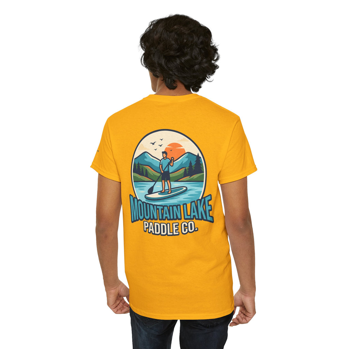 Color: Gold | Mountain Lake Paddle Board Premium Graphic Tee
