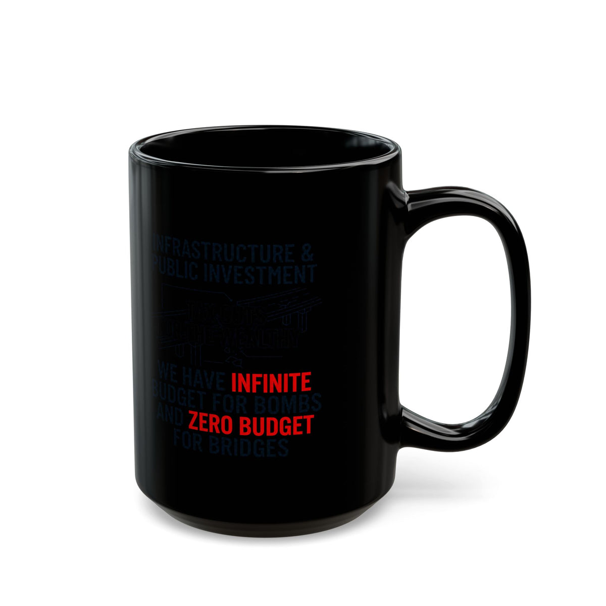 "Protest Series - Fix The Roads" Black Ceramic Mug