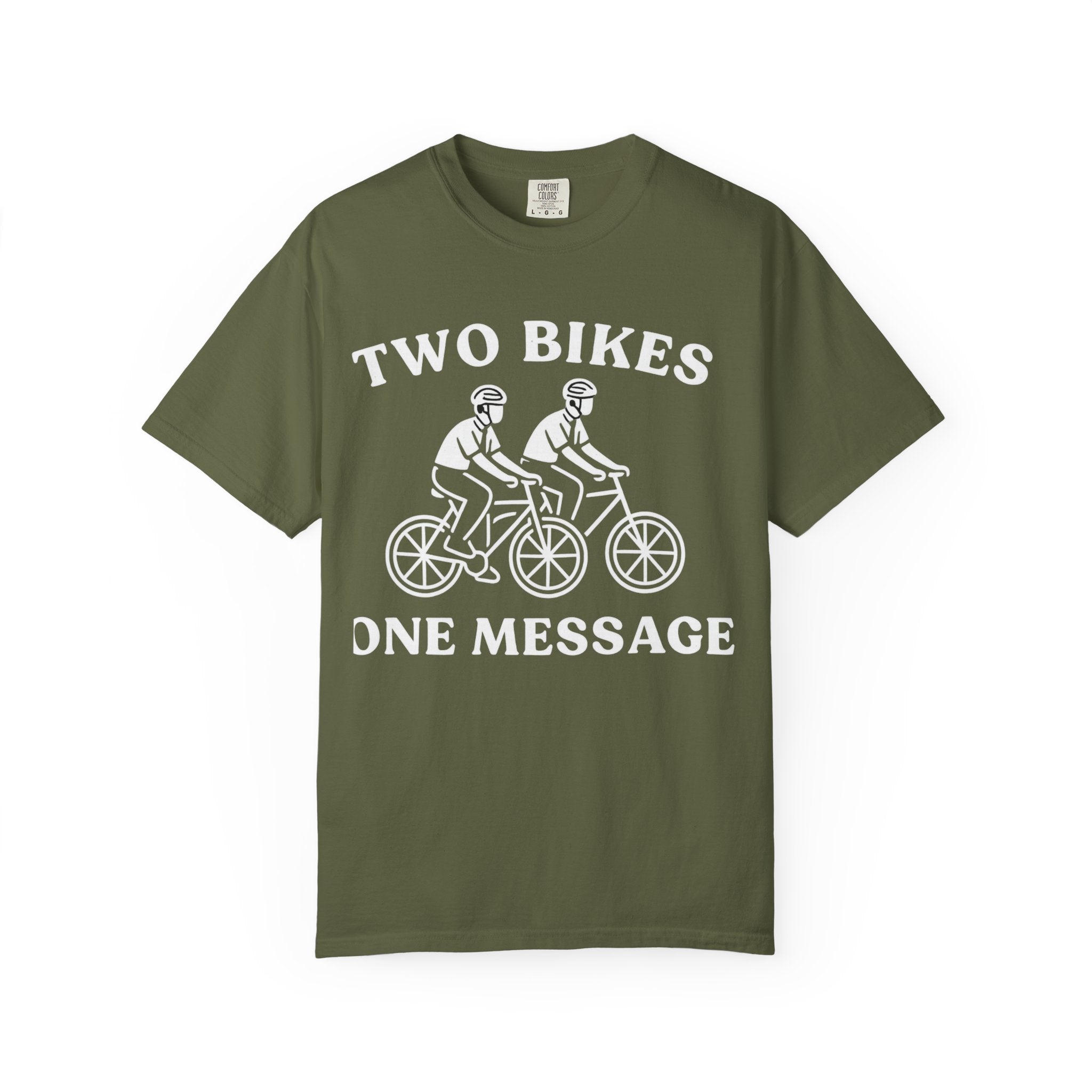 "Two Bikes, One Message" Unisex Garment-Dyed T-shirt