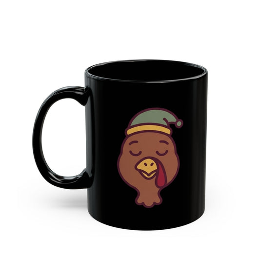 "The Turkey Made Me Do It" Black Ceramic Mug — Graphic