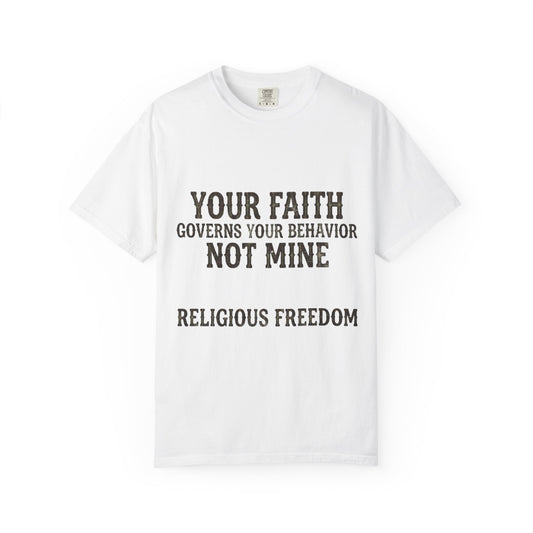 Color: White | Religious Freedom Unisex Garment-Dyed Tee
