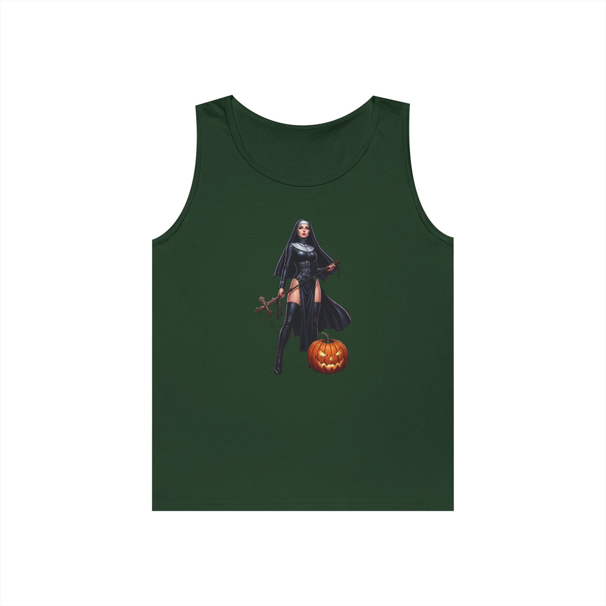 Color: Forest Green | Sexy Halloween Nun Tank Top