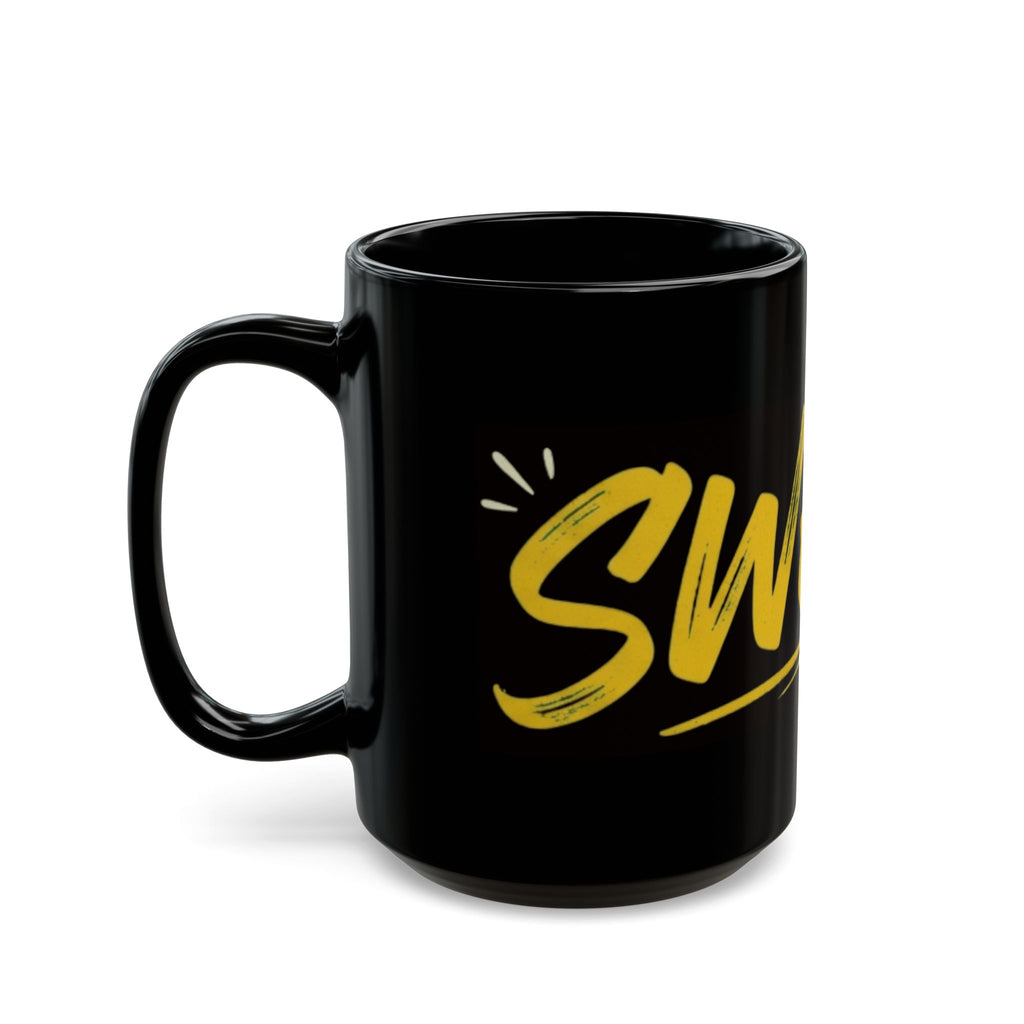 "Swear And Try Again" Black Ceramic Mug — Graphic