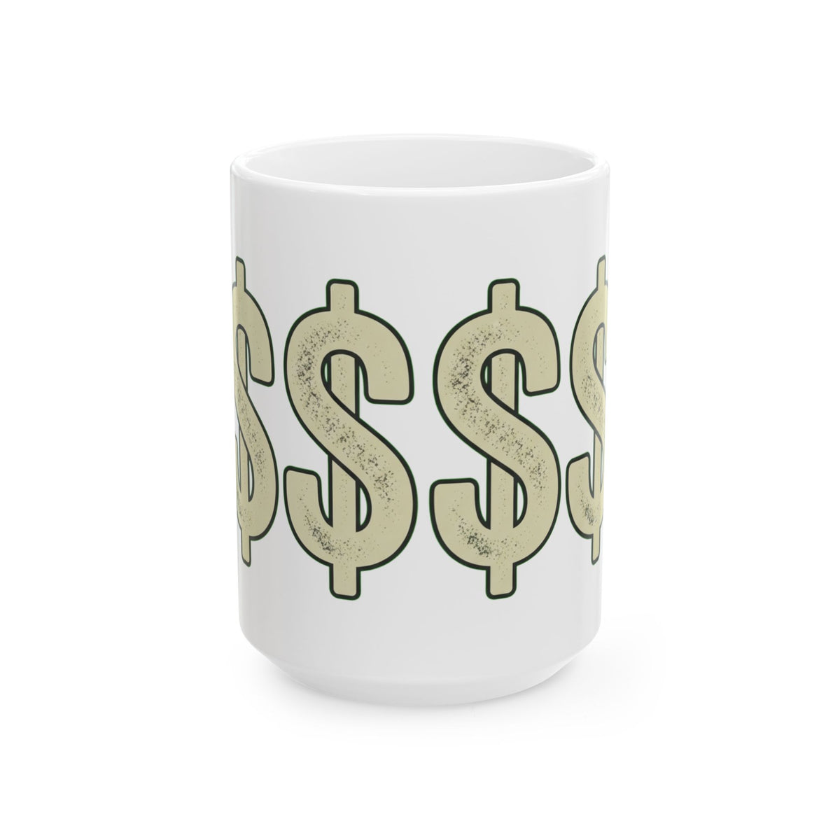 "Technically Wealthy" White Ceramic Mug — Graphic