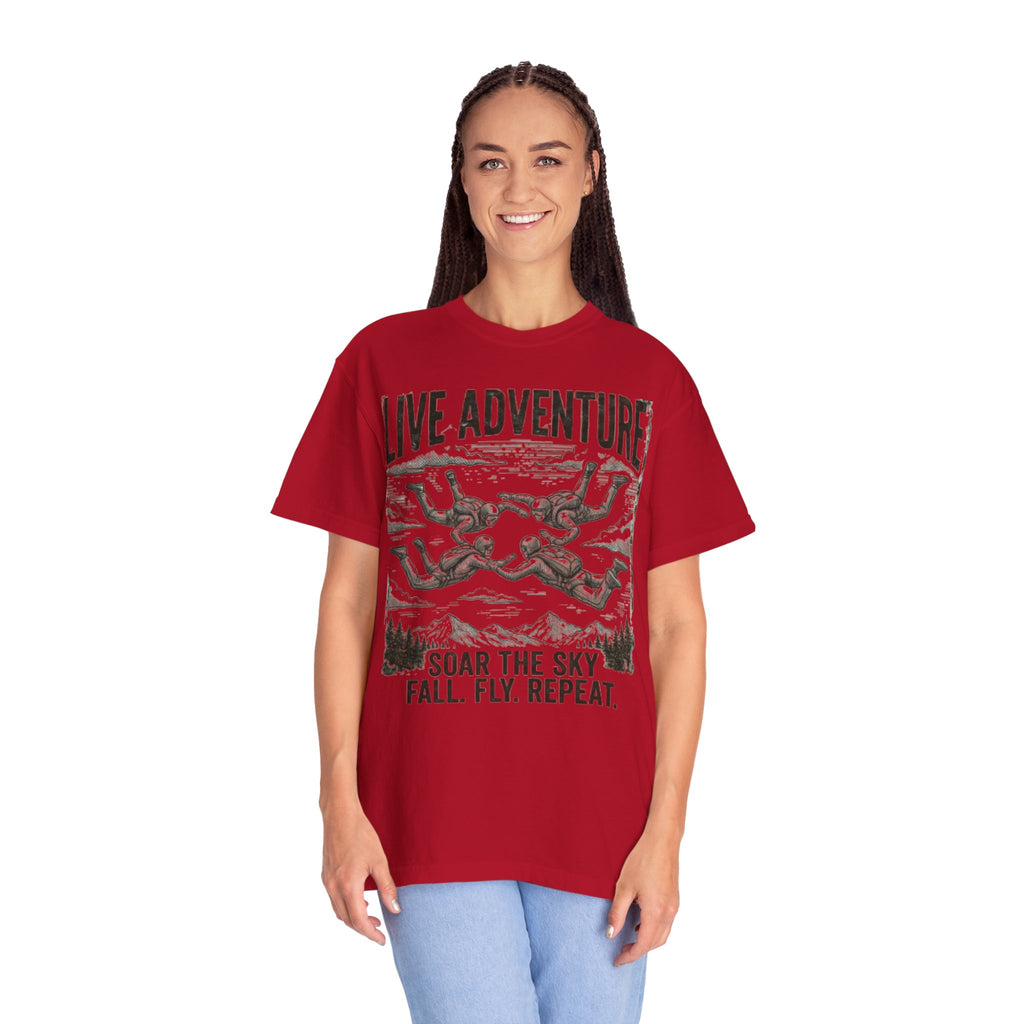 "Live Adventure - Skydive" Unisex Garment-Dyed Tee