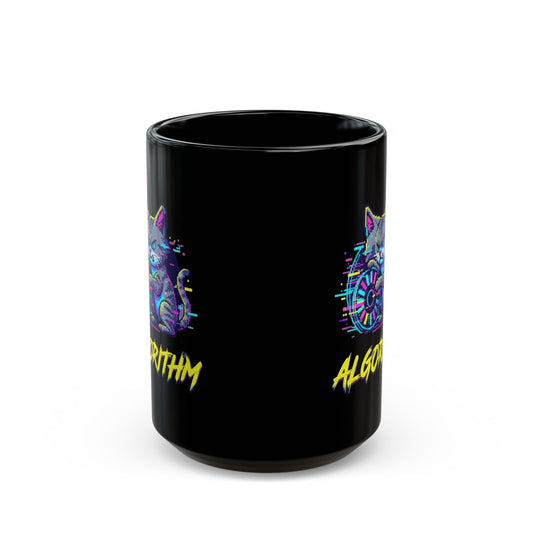 "Keep Calm And Blame The Algorithm" Black Ceramic Mug — Graphic
