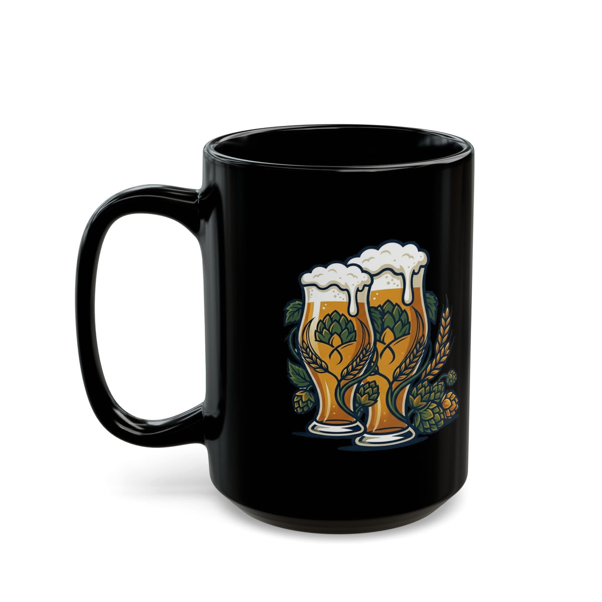 "Beer" Black Ceramic Mug