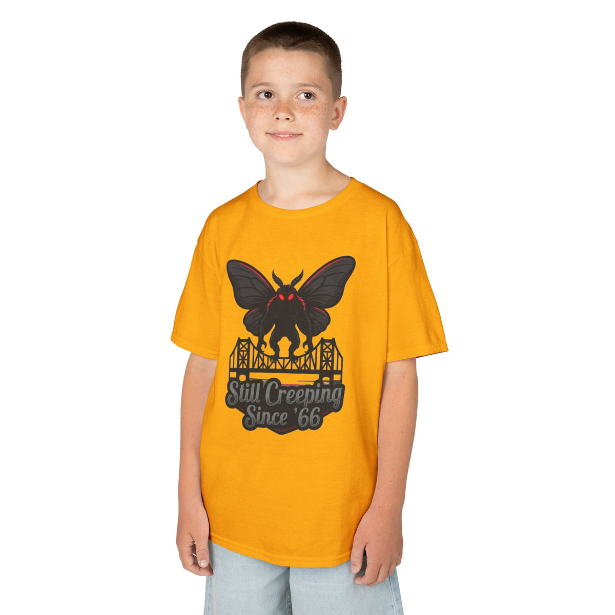 Color: Gold | Mothman (West Virginia, USA) Kids Tee