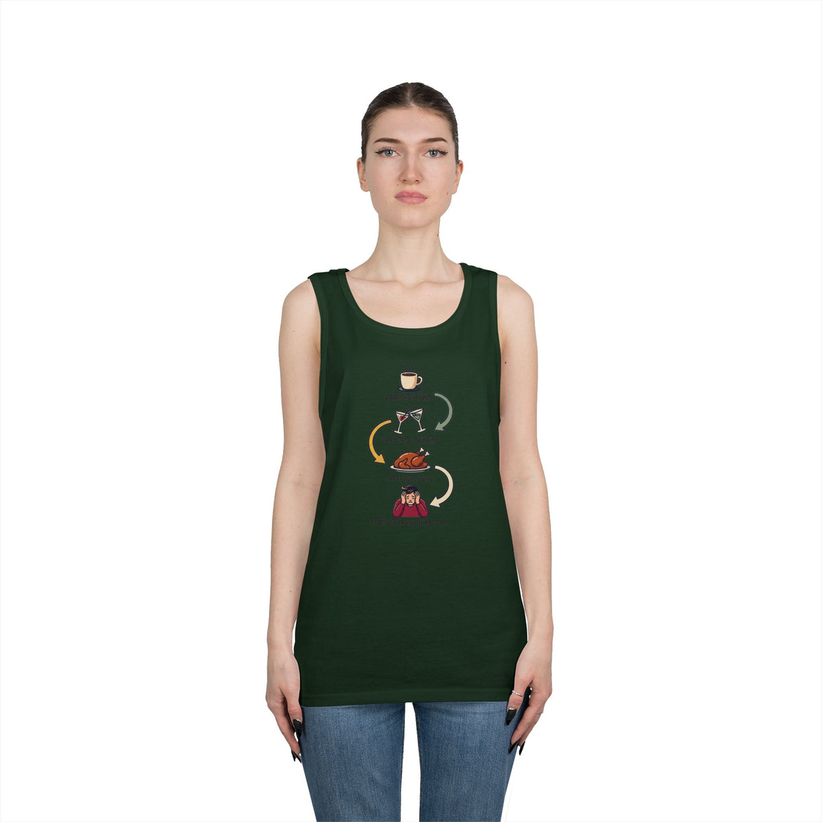 Color: Forest Green | Thanksgiving Regrets Tank Top
