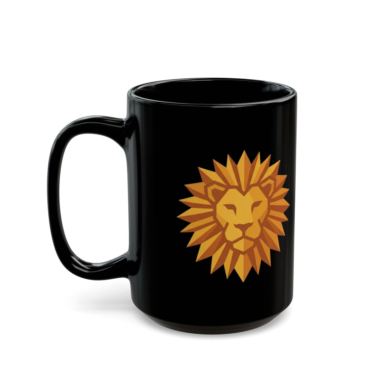 "Leo The Solar Lion" Black Ceramic Mug — Graphic