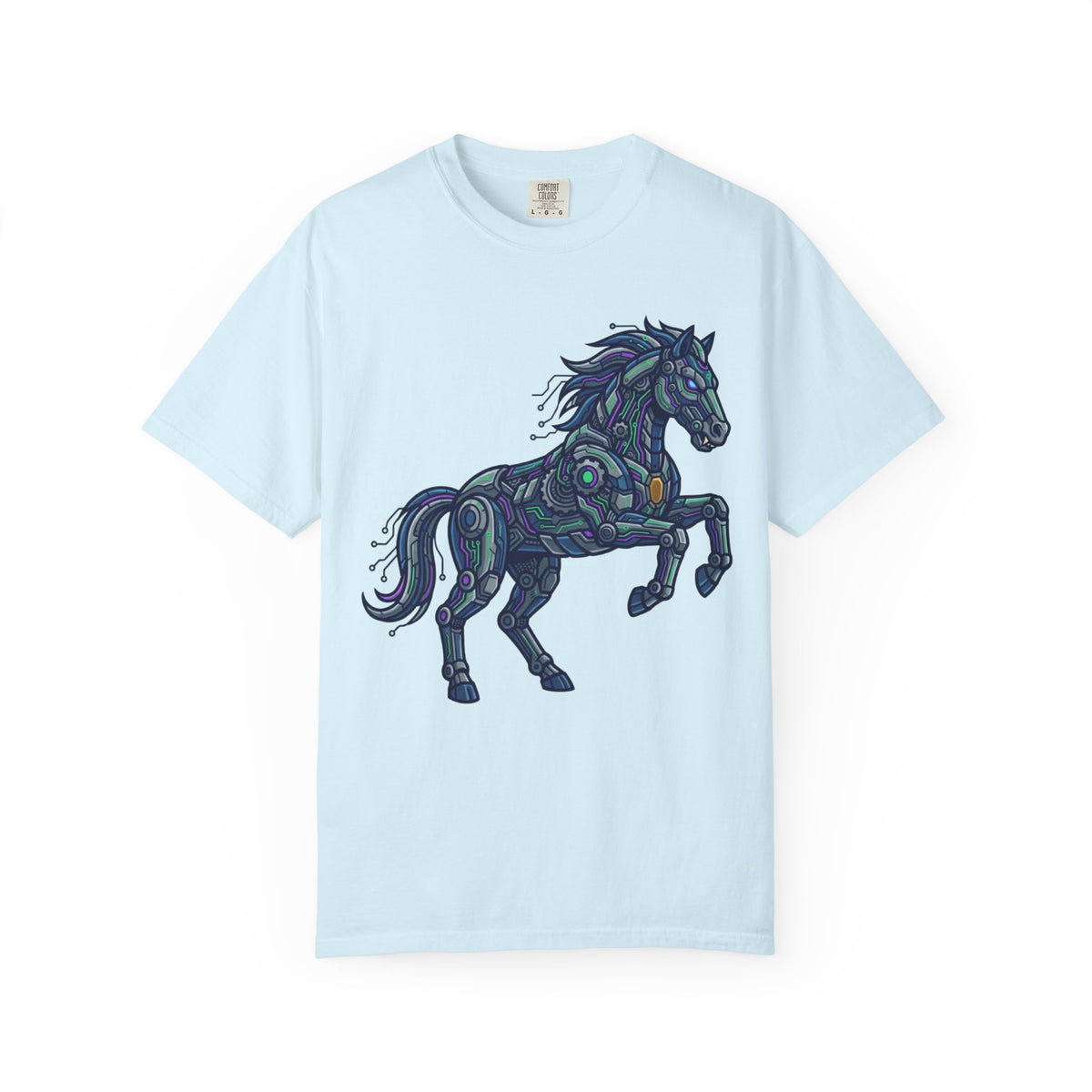 Color: Chambray | Cyber Mustang Unisex Garment-Dyed Tee