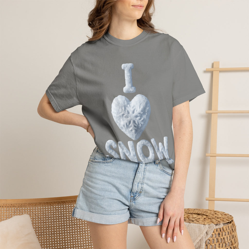 "I Love Snow" Unisex Garment-Dyed T-shirt