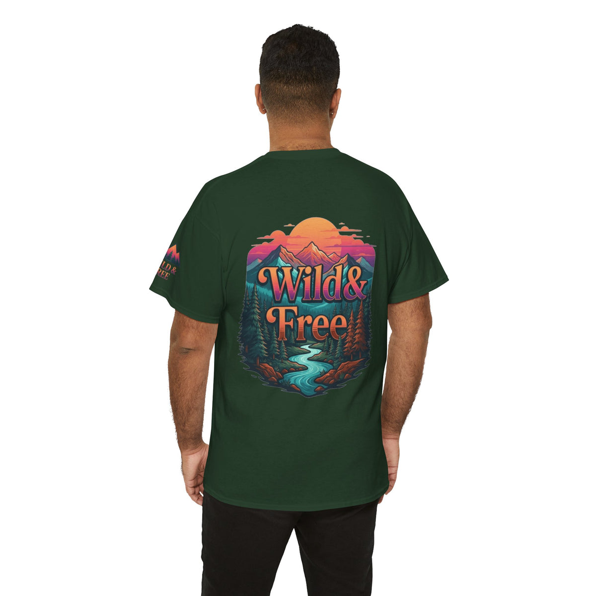 Color: Forest Green | Wild & Free Premium Graphic Tee