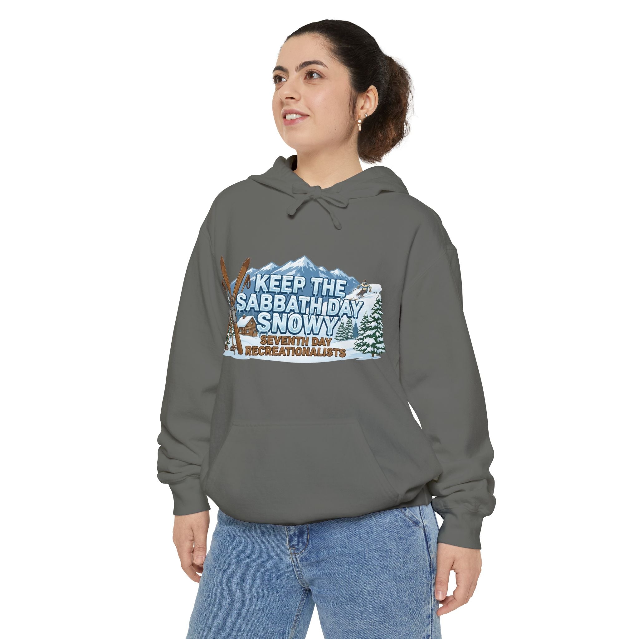 Ski Sabbath: My Church Has Powder | Garment-Dyed Hoodie — AttitudeShirts