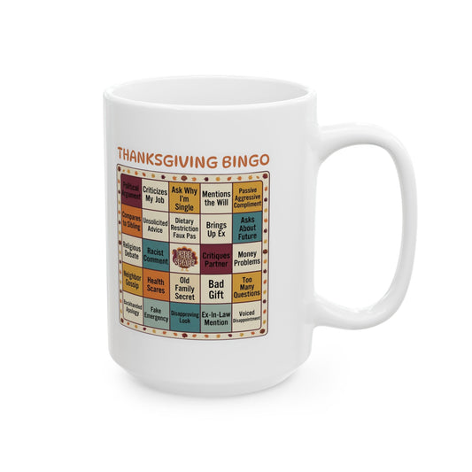 "Thankgiving Bingo" White Ceramic Mug