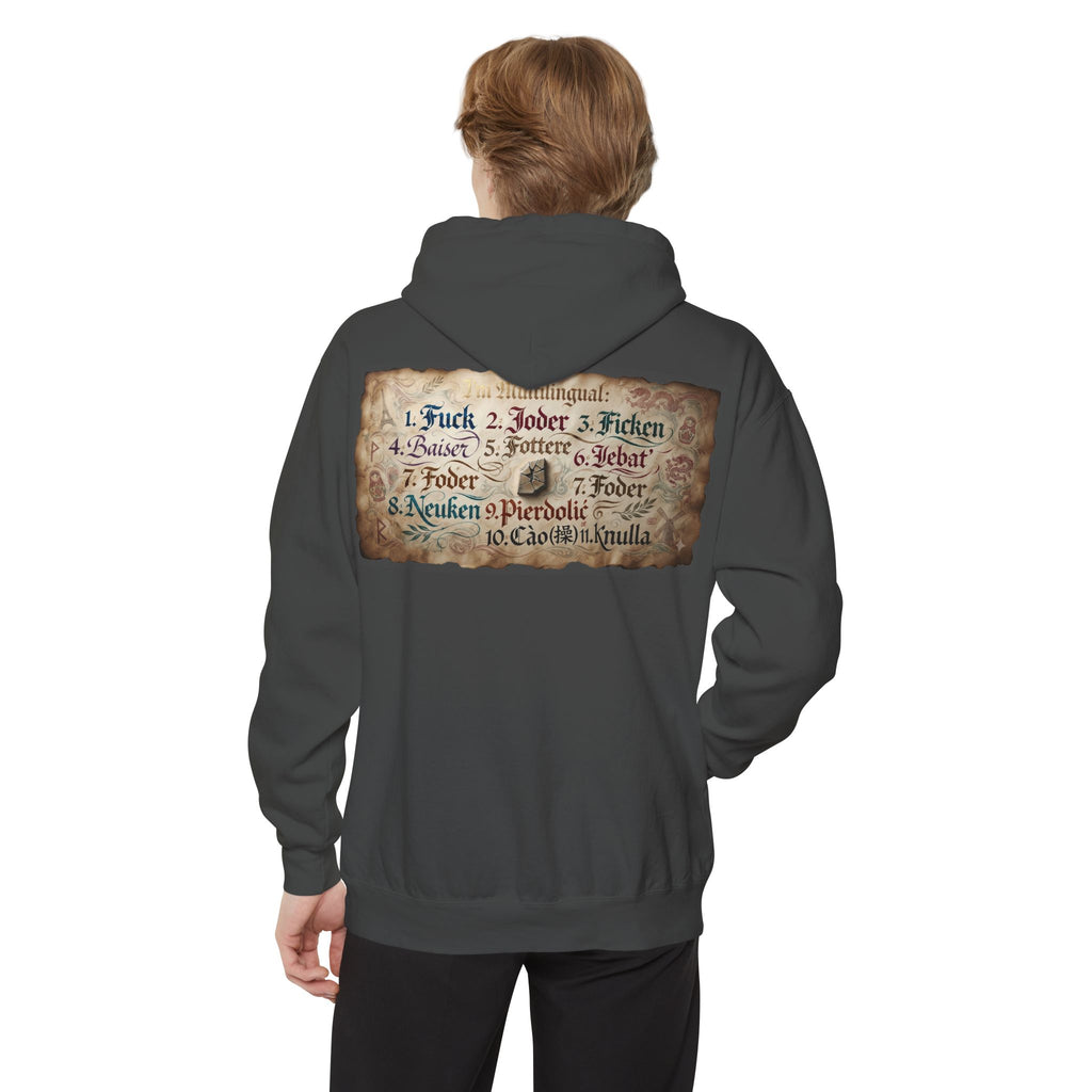 "Multilingual" Garment-Dyed Hoodie