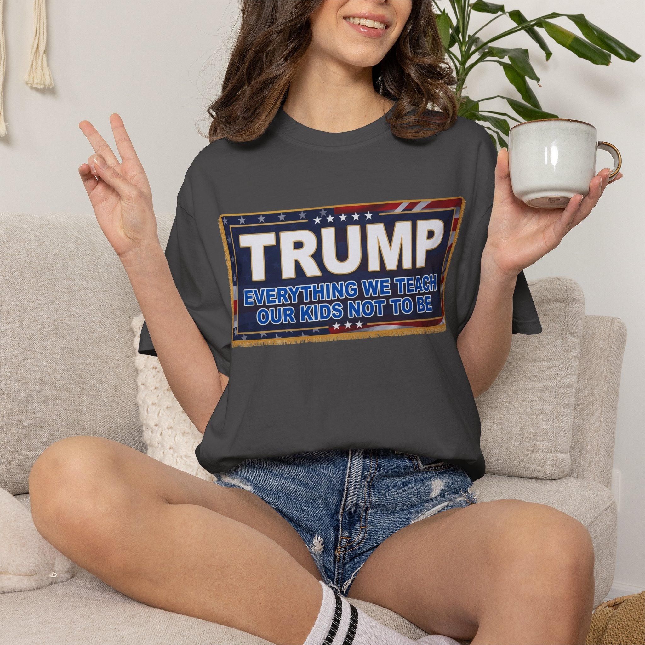 "Trump Teach Our Kids" Unisex Garment-Dyed Tee