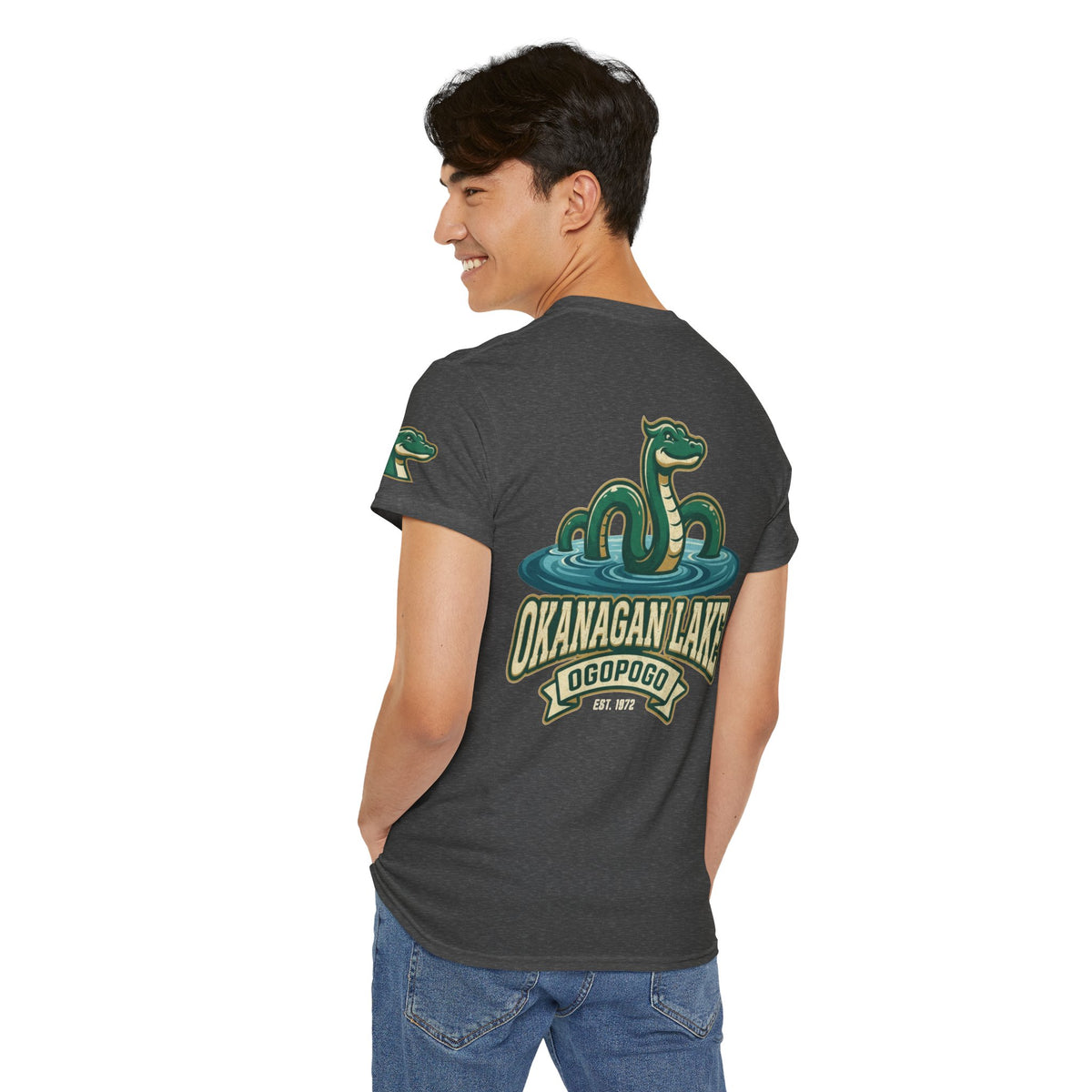 Color: Dark Heather | Ogopogo (Canada) Premium Graphic Tee