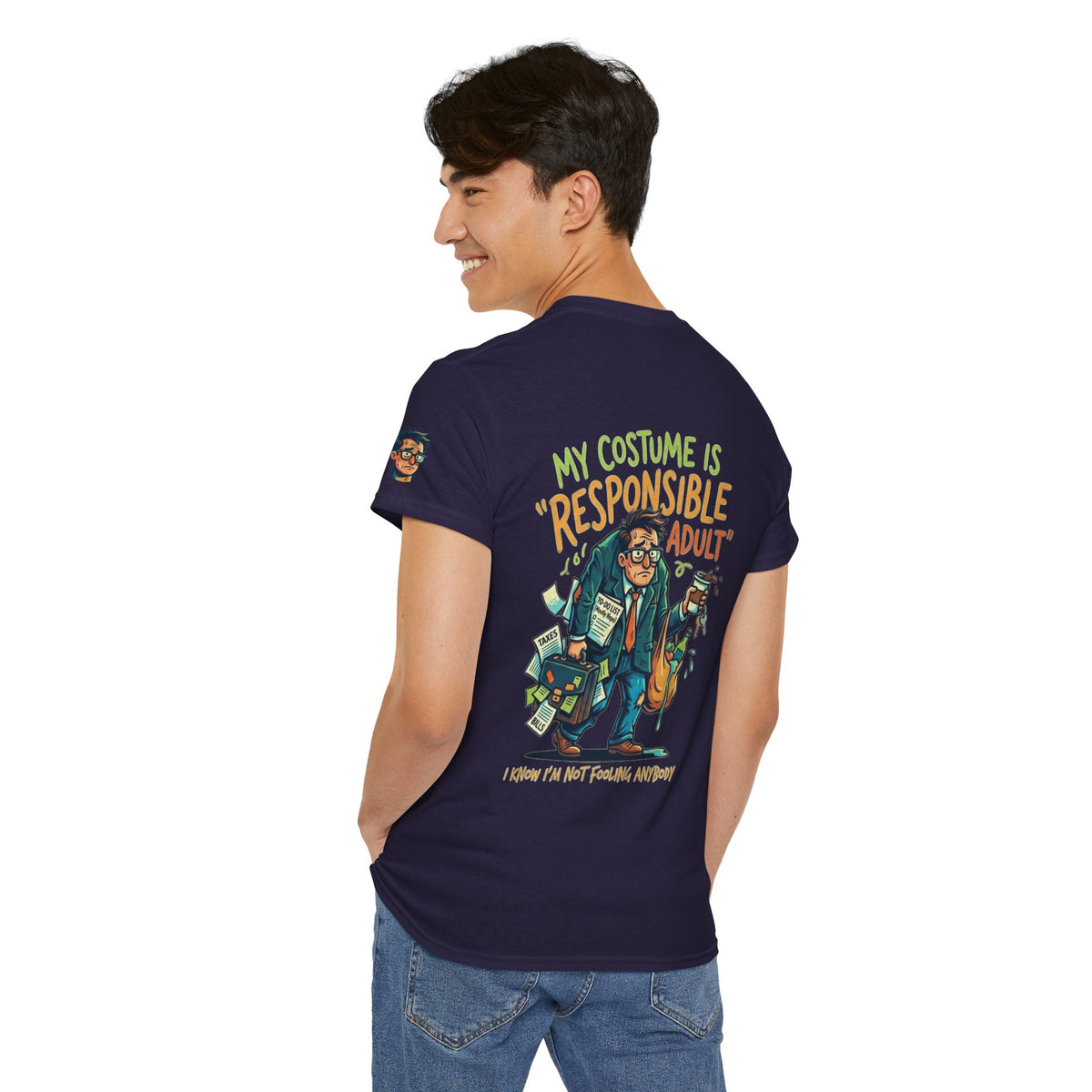 Color: Blackberry | Responsible Adult Costume Premium Graphic Tee