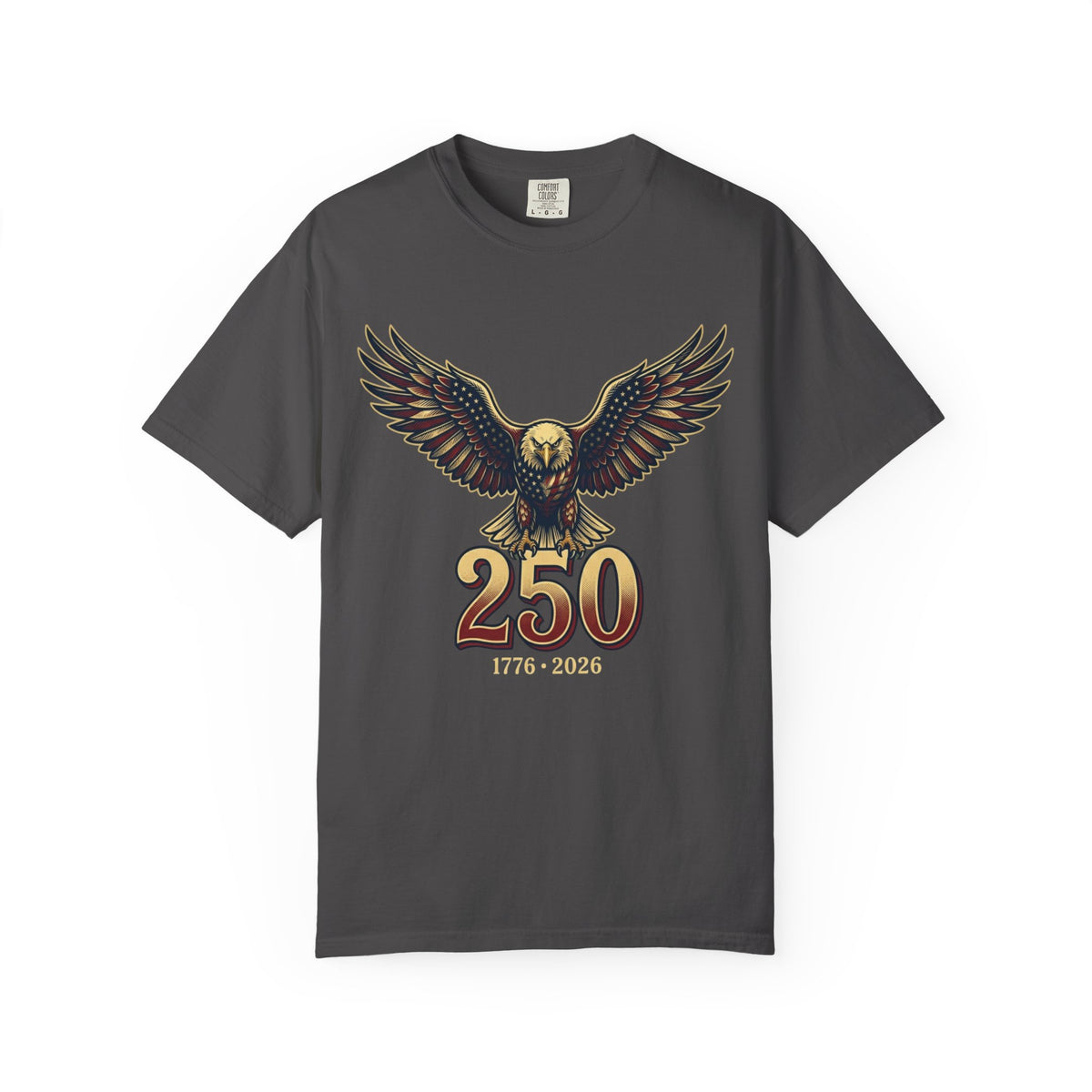 Color: Graphite | USA Eagle 250 Years Unisex Garment-Dyed Tee